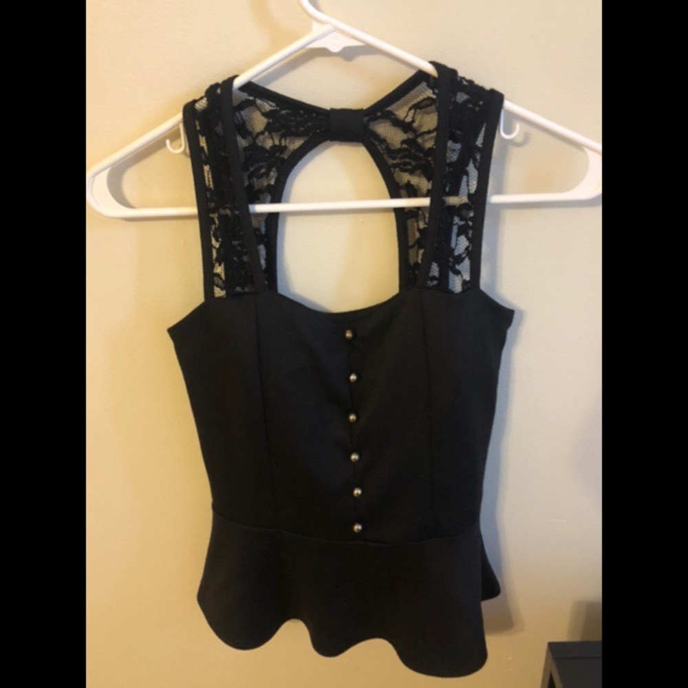 A’Gaci Black Peplum top